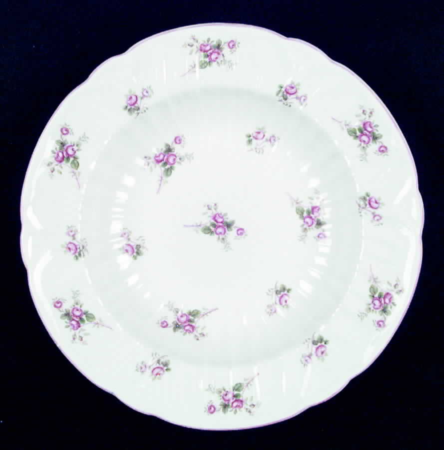 Rose Spray (Oleander Shape) Rim Soup Bowl by Shelley-1