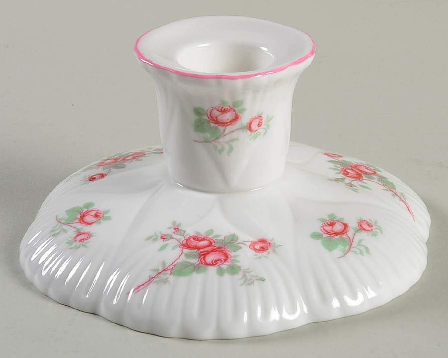 Rose Spray (Oleander Shape) 2" Candlestick by Shelley-1
