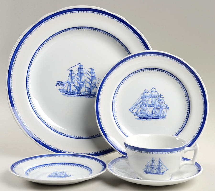 Blue Clipper 5 Piece Place Setting by Spode-1