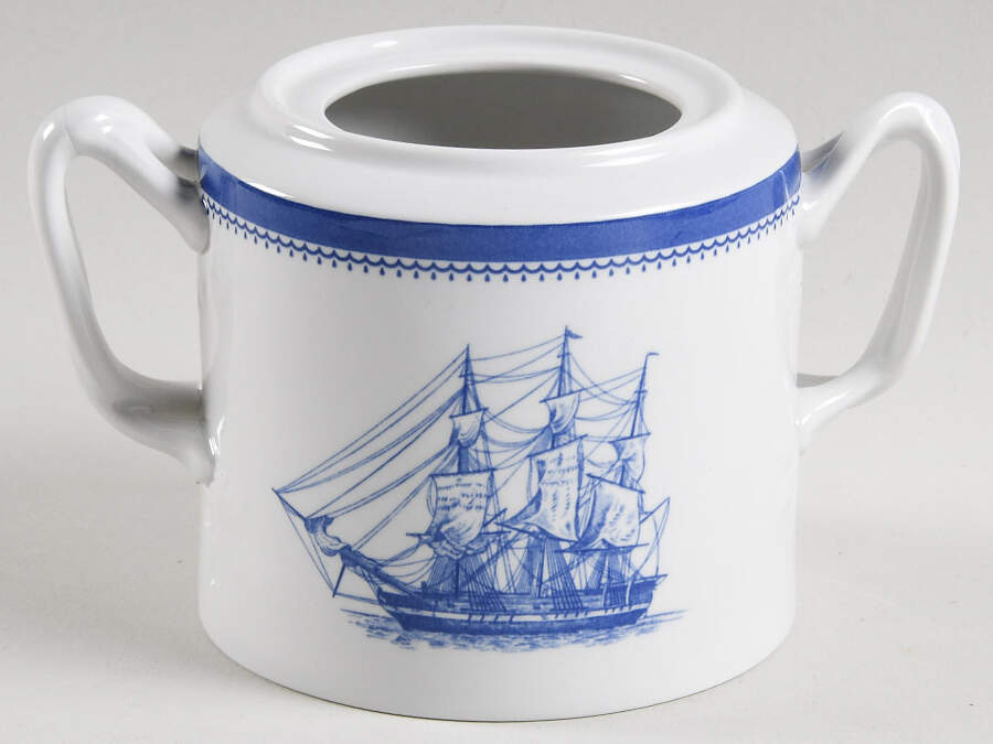 Blue Clipper Sugar Bowl No Lid by Spode-1