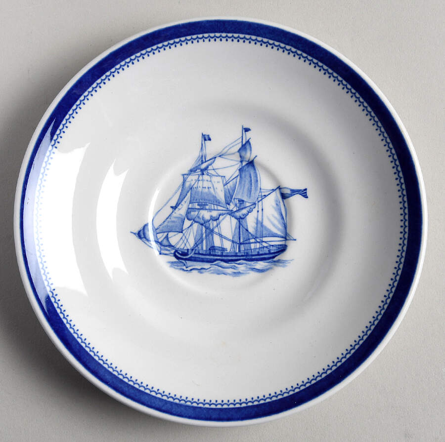 Blue Clipper Saucer by Spode-1