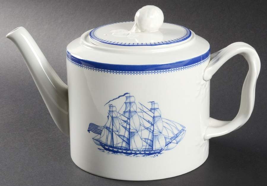 Blue Clipper Teapot & Lid by Spode-1