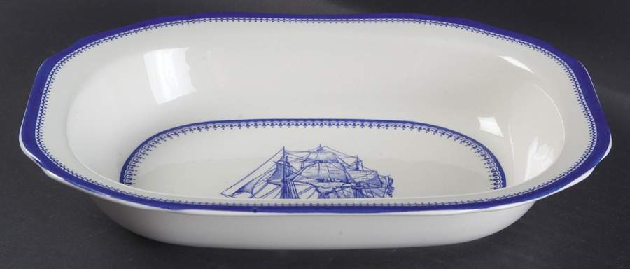 Blue Clipper 9" Oval Vegetable Bowl by Spode-1