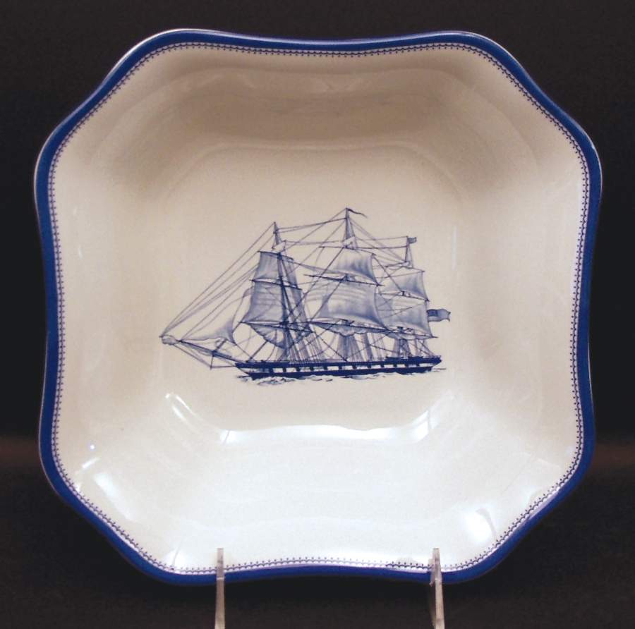 Blue Clipper Square Salad Serving Bowl by Spode-1