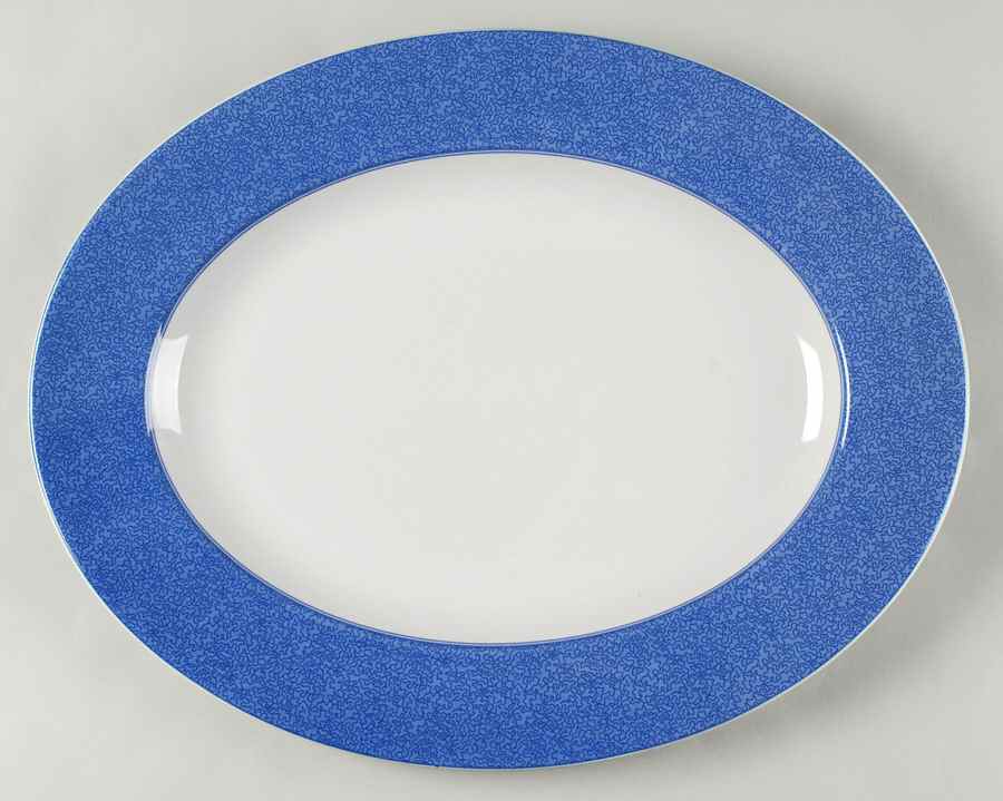 Vermicelli Blue 15" Oval Serving Platter by Spode-1
