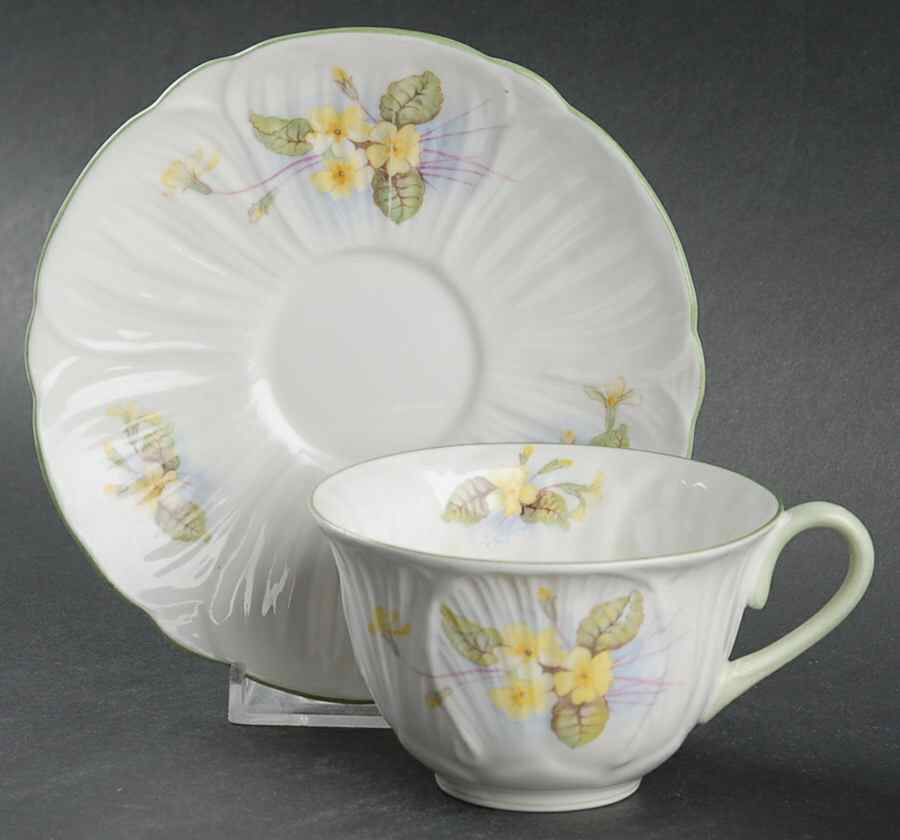 Primrose Flat Cup & Saucer Set by Shelley-1