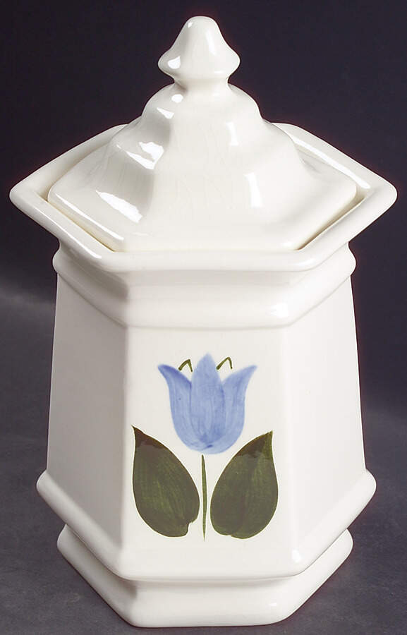 New Tulip Blue Large Canister & Lid by Stangl-1