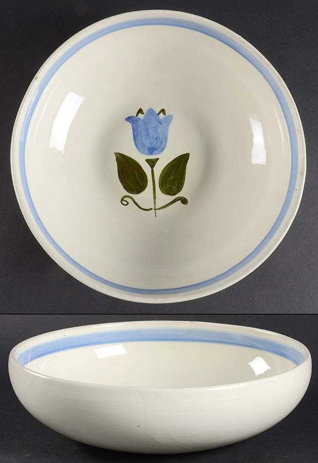New Tulip Blue 9" Salad Serving Bowl by Stangl-1