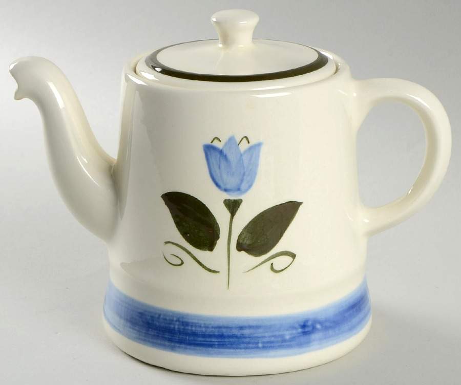 New Tulip Blue Teapot & Lid by Stangl-1