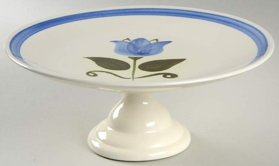 New Tulip Blue 10" Diameter Pedestal Cake Stand by Stangl-1