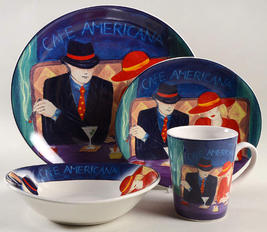 Cafe Americana 4 Piece Place Setting by Sango-1