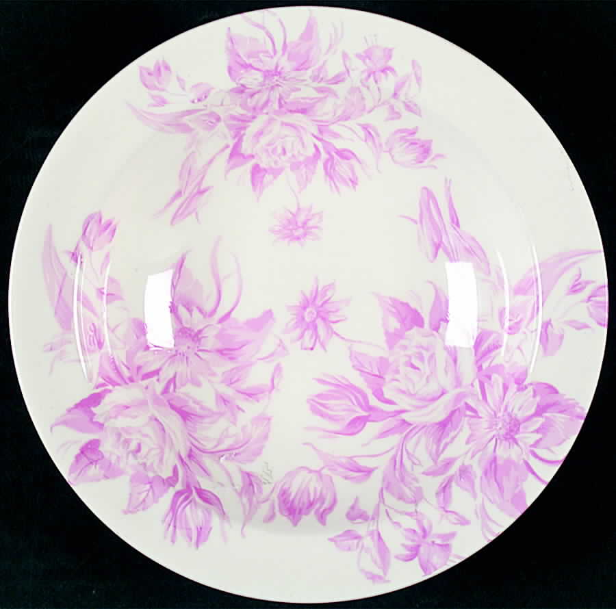 California Chintz Pink Rim Soup Bowl by Santa Anita-1