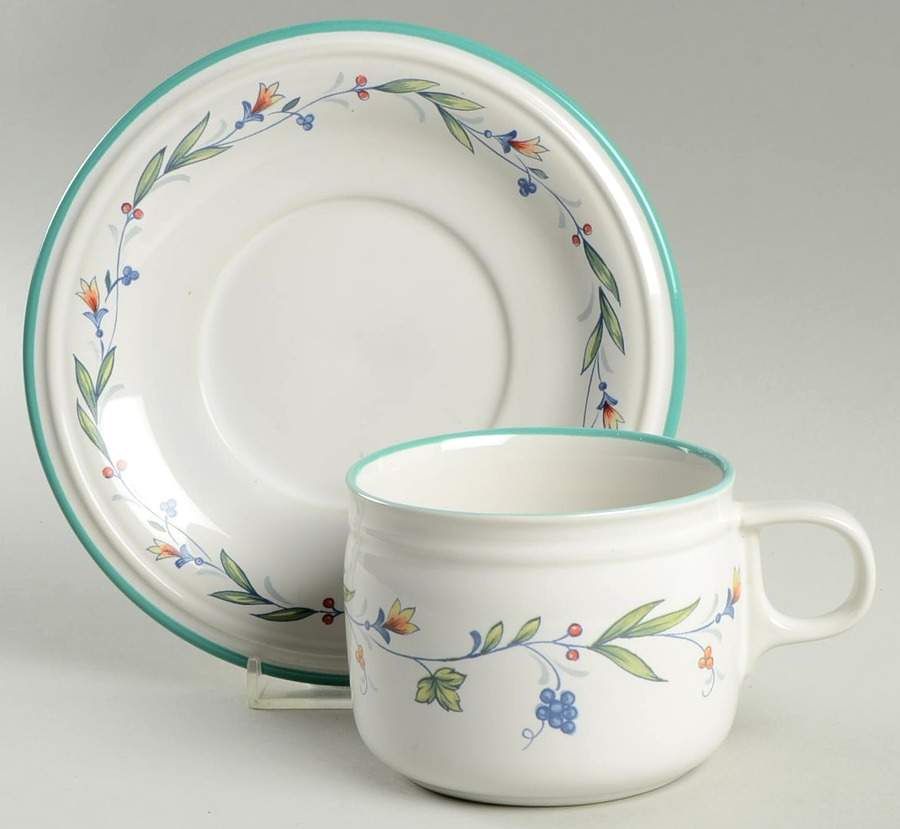 Spring Harvest Flat Cup & Saucer Set by Studio Nova-1
