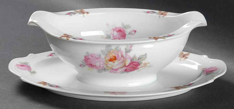 SAN33 Gravy Boat with Attached Underplate by Sango-1