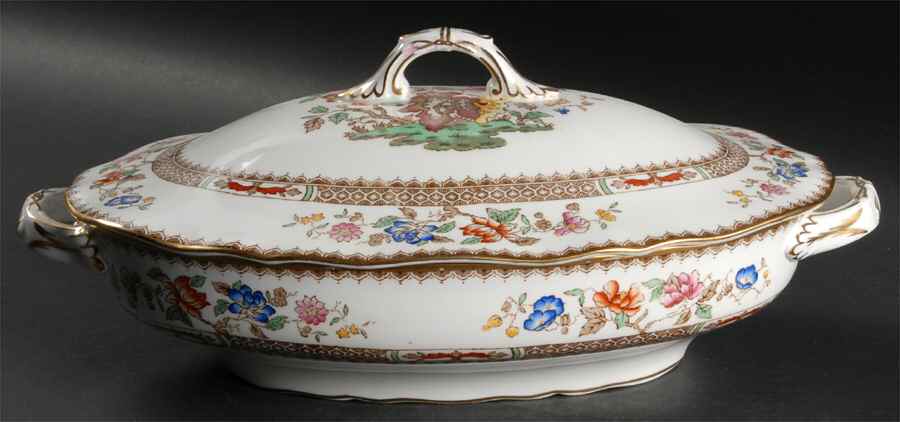 Chinese Rose Oval Covered Vegetable by Spode-1