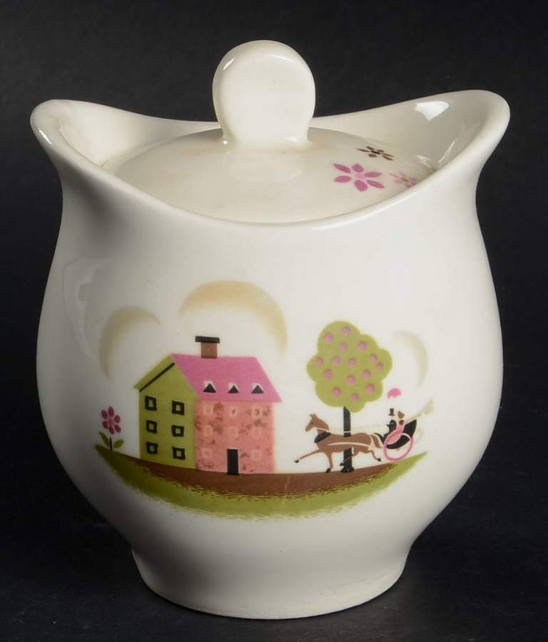 Sunday Afternoon Sugar Bowl & Lid by Steubenville-1