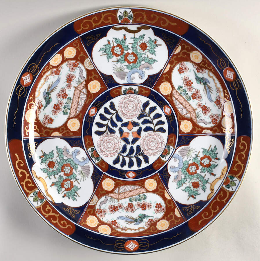 Gold Imari 18" Deep Round Platter by Sadek-1