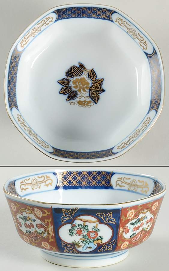 Gold Imari 6" Octagonal Vegetable Bowl by Sadek-1