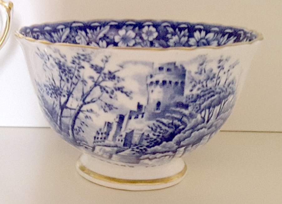 Historical Britain Blue Open Sugar Bowl by Sutherland-1