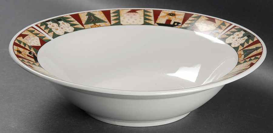 Christmas Patch 9" Round Vegetable Bowl by Sakura-1