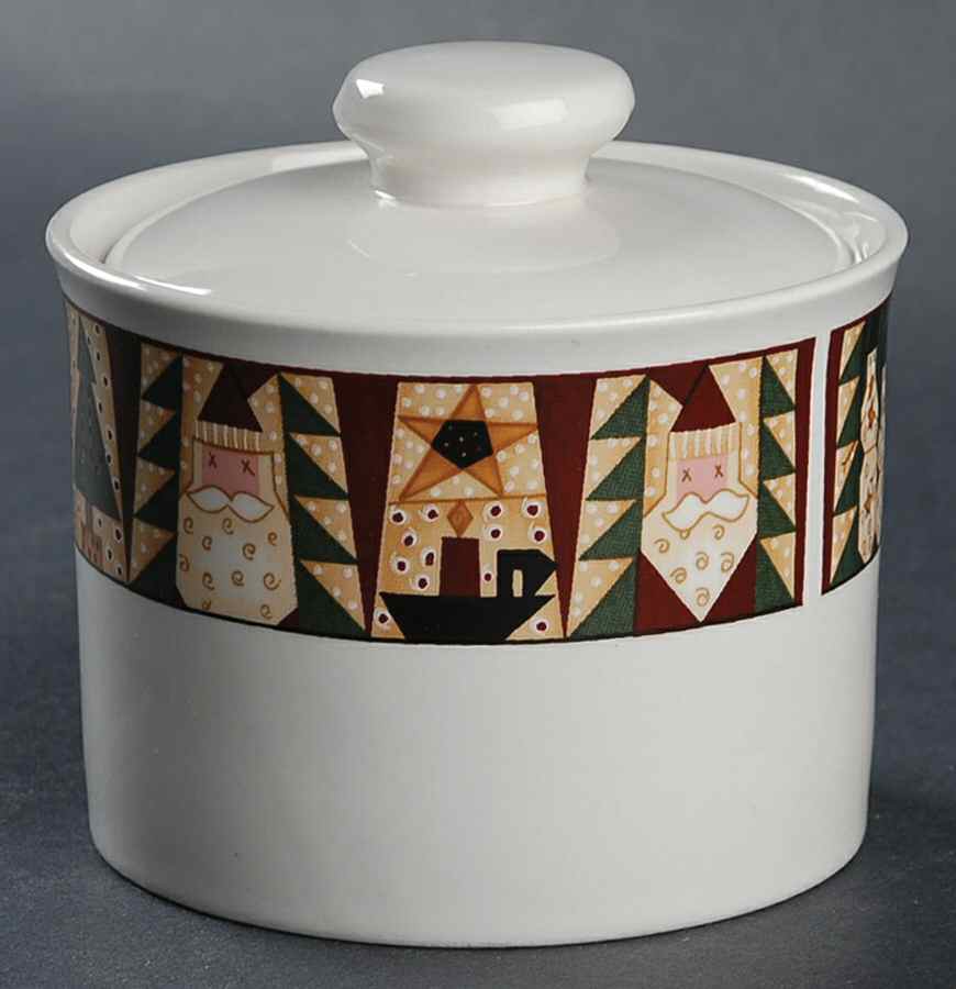 Christmas Patch Sugar Bowl & Lid by Sakura-1