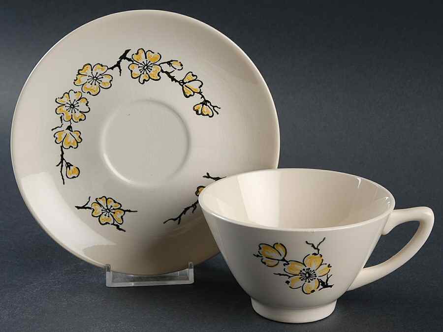 STT125 Footed Cup & Saucer Set by Stetson-1