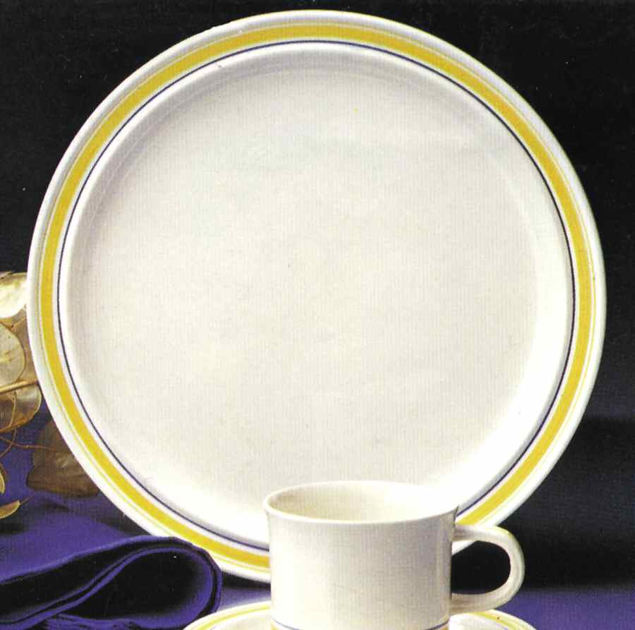 Ring Around Yellow Dinner Plate by Sango-1