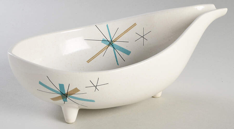 Hop Scotch Turquoise 9" Oval Vegetable Bowl by Salem-1