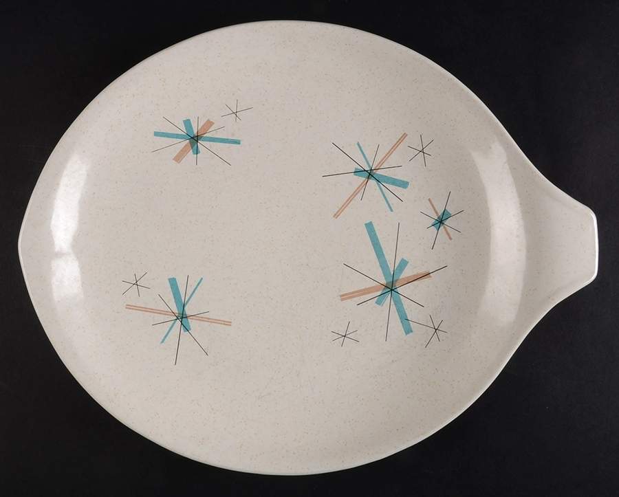 Hop Scotch Turquoise 14" Oval Serving Platter by Salem-1