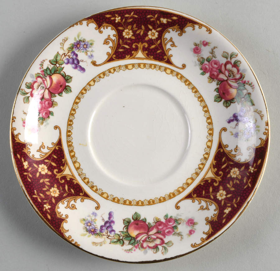 SAW2 Red Saucer for Cream Soup Bowl by Sampson Bridgwood-1