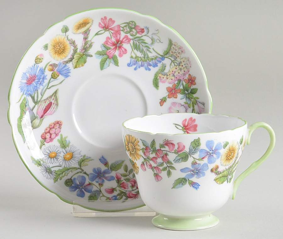 Hedgerow Footed Cup & Saucer Set by Shelley-1