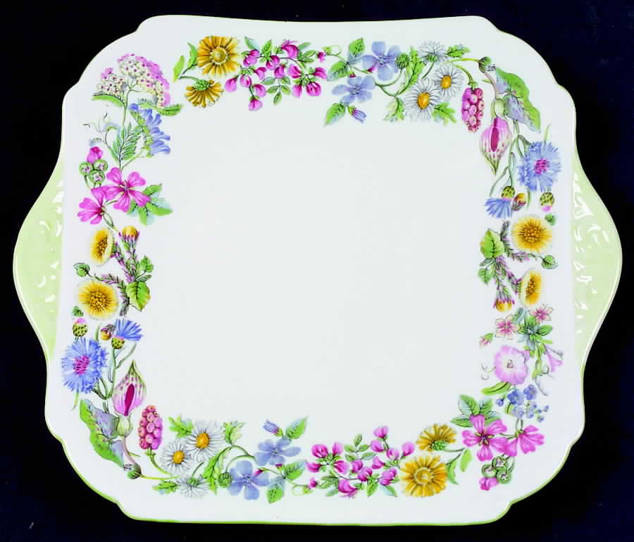 Hedgerow Square Handled Cake Plate by Shelley-1