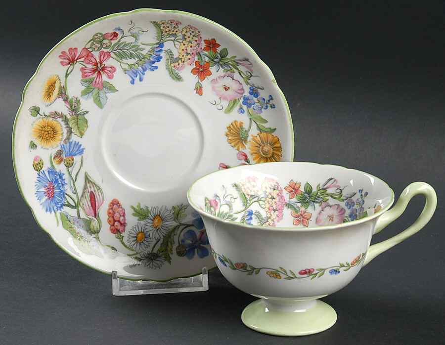 Hedgerow Footed Cup & Saucer Set by Shelley-1
