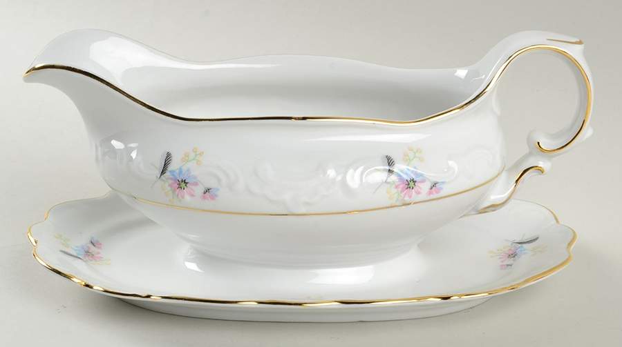 SCH170 Gravy Boat with Attached Underplate by Schumann - Bavaria-1