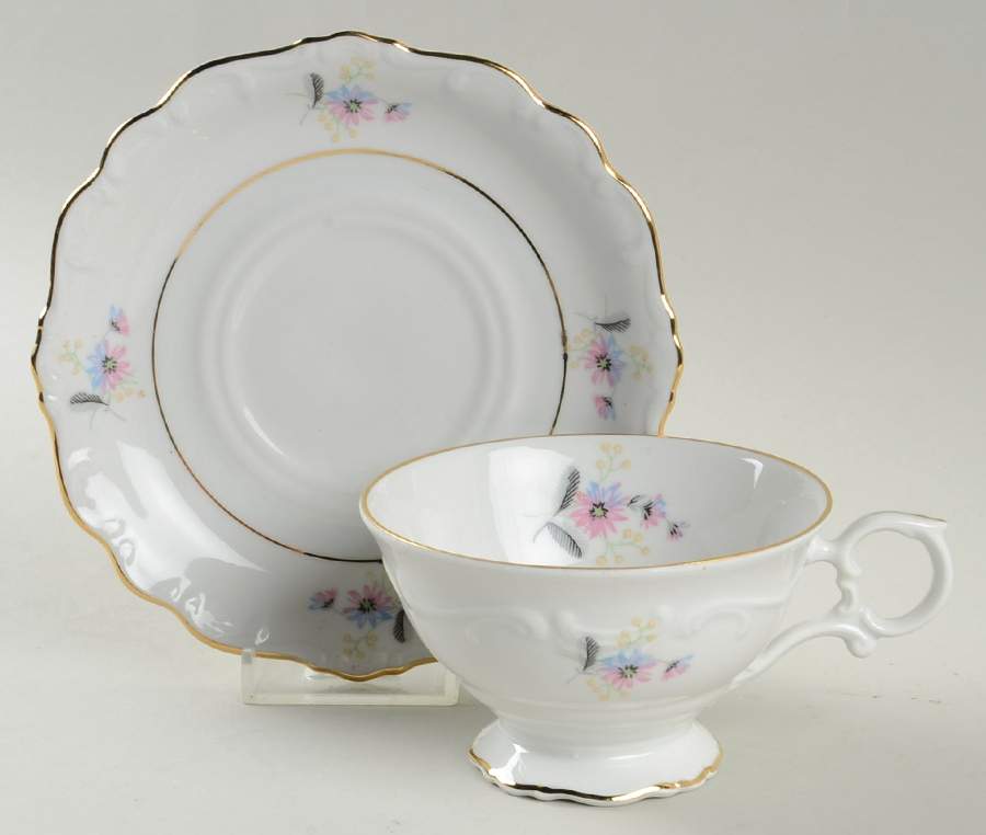 SCH170 Footed Cup & Saucer Set by Schumann - Bavaria-1