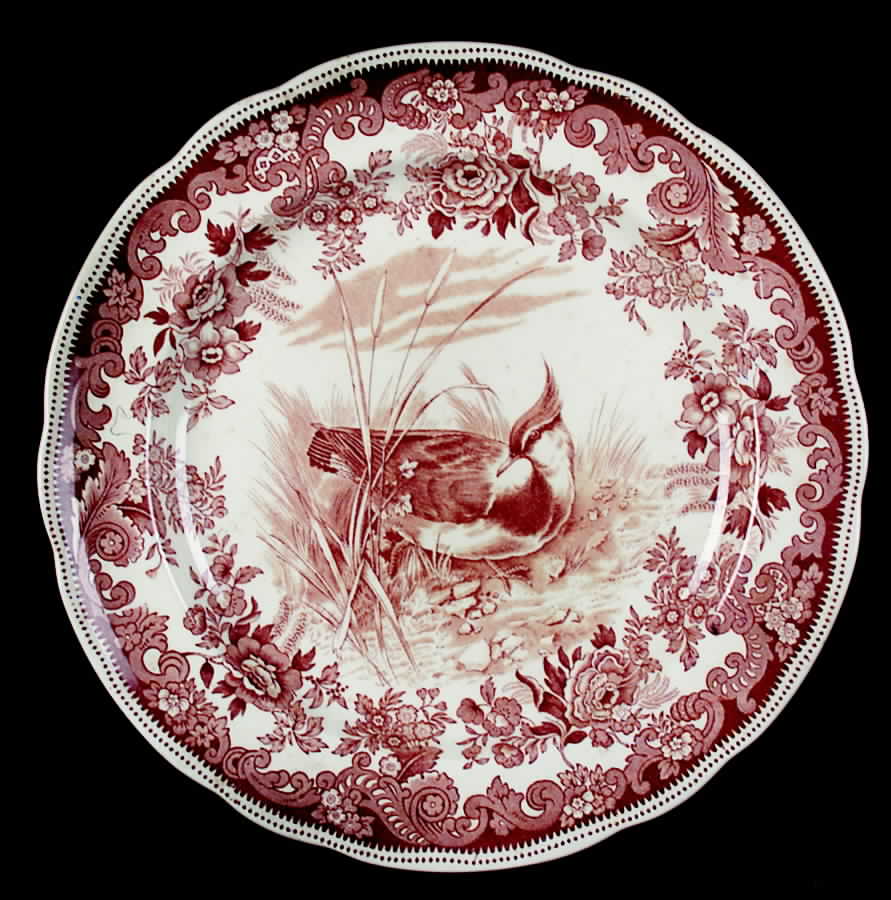 Game Birds-Brown (Floral Border) Dinner Plate by Spode-1