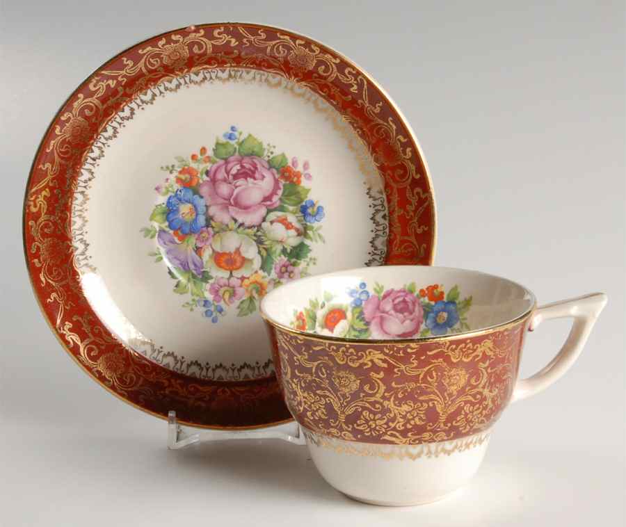 SEB31 Flat Cup & Saucer Set by Sebring Pottery-1