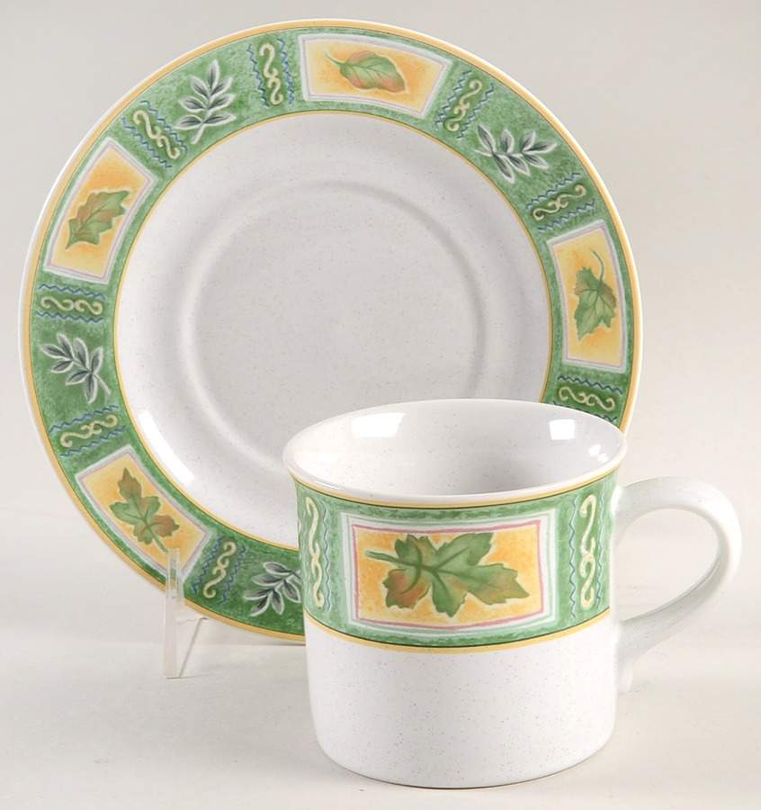 Garden Collage Flat Cup & Saucer Set by Studio Nova-1