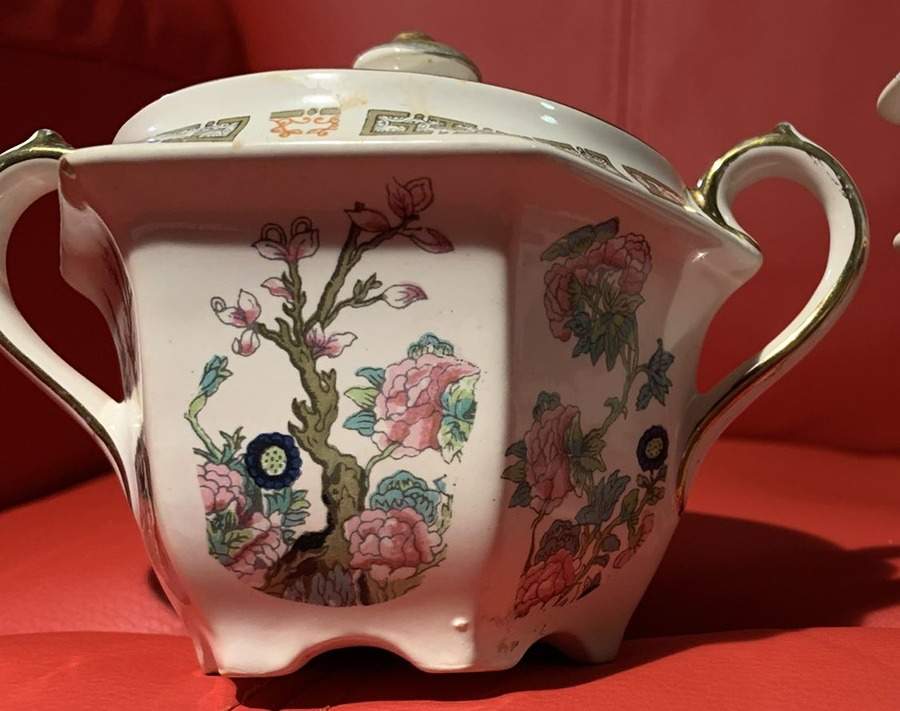 Indian Tree Sugar Bowl & Lid by Sadler-1
