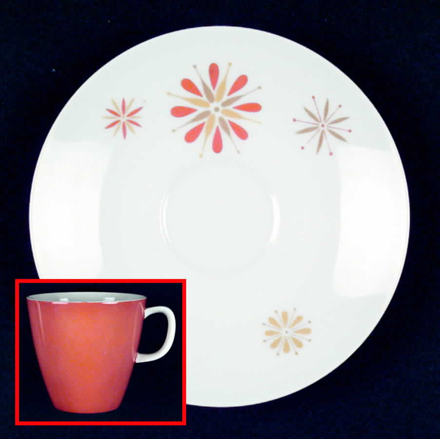Sun Dance Flat Cup & Saucer Set by Sango-1