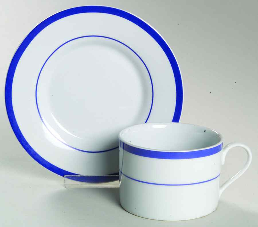 Sierra Cobalt Flat Cup & Saucer Set by Signature-1