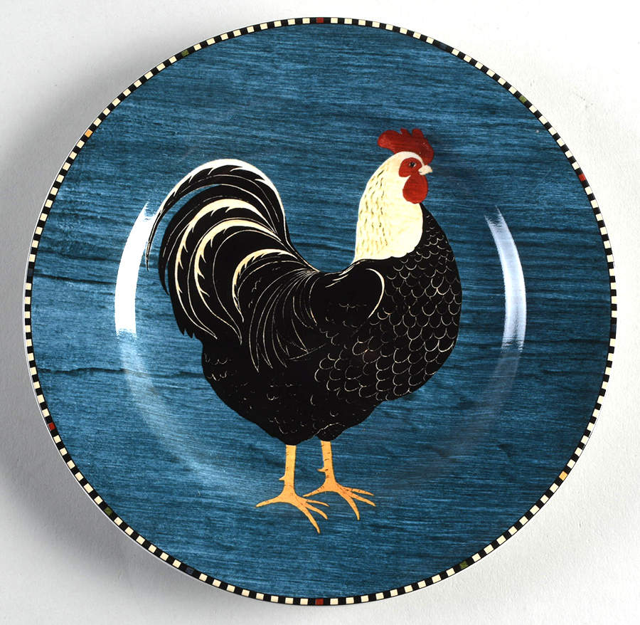 Rooster Salad/Dessert Plate by Sakura-1