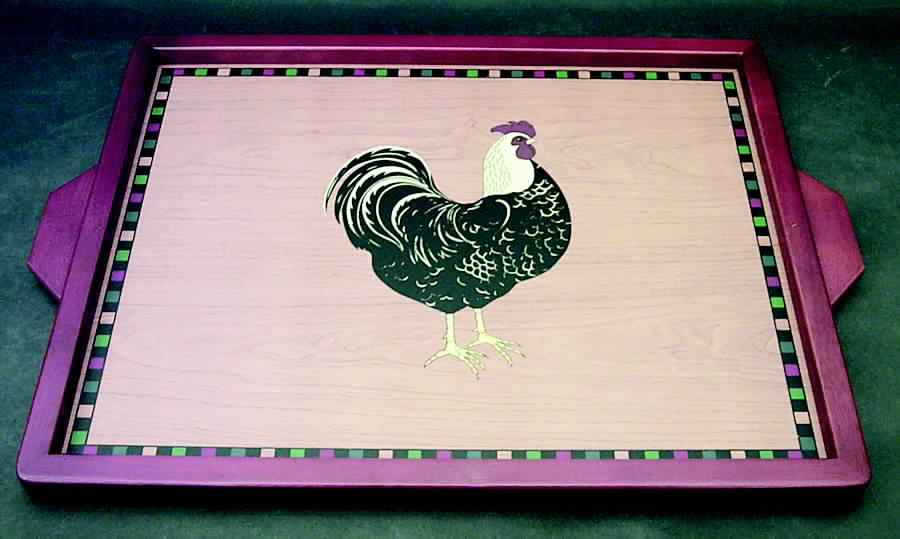 Rooster Wood TV Tray by Sakura-1