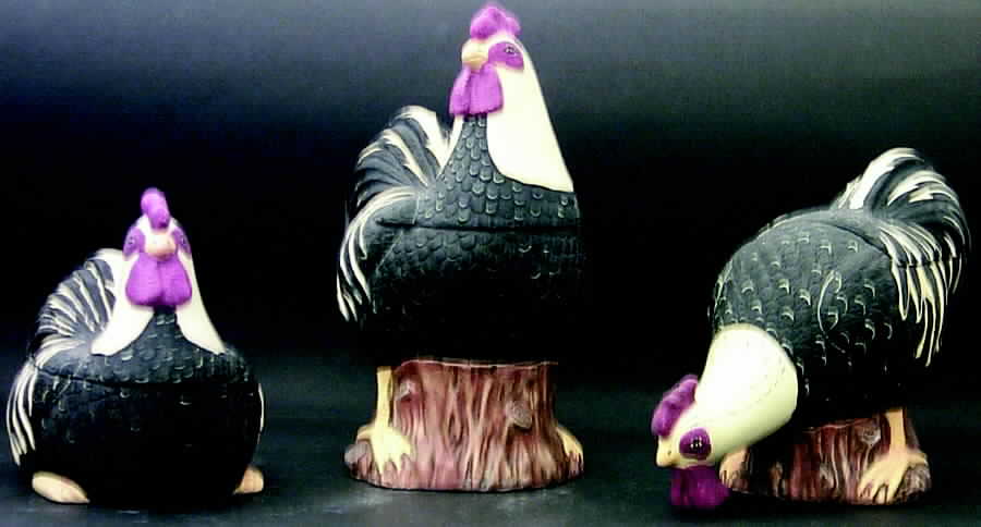 Rooster Figural Canister - Set of 3 by Sakura-1