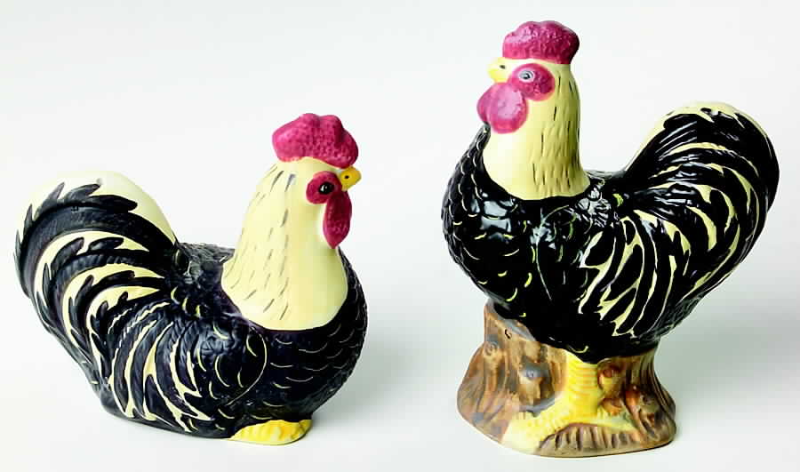 Rooster Figural Salt & Pepper Set by Sakura-1