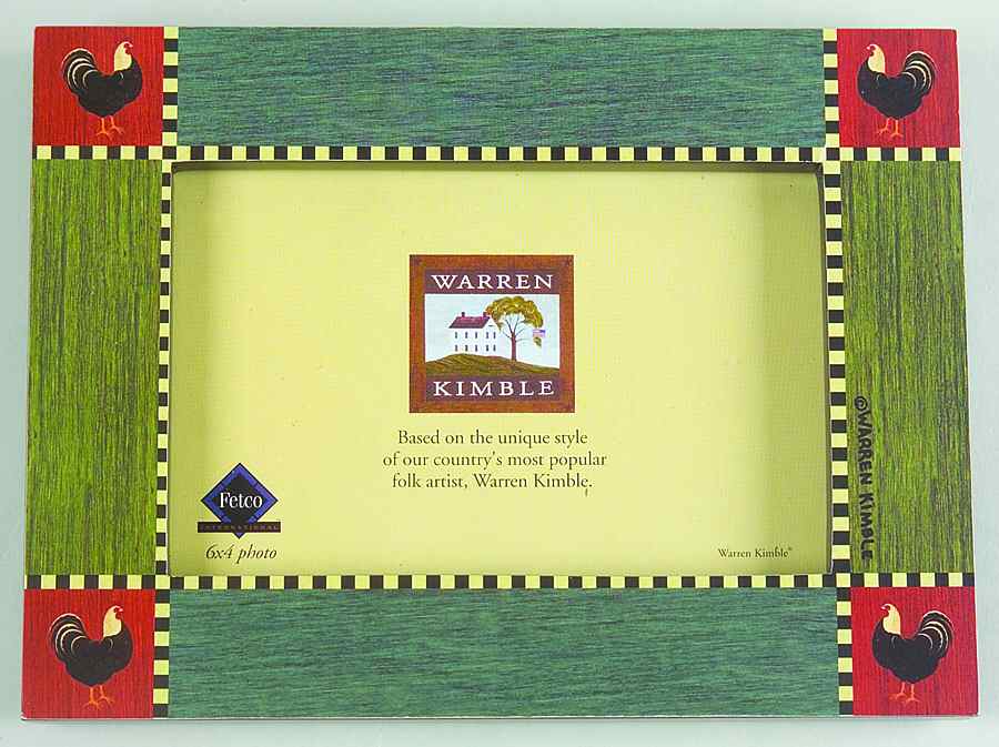 Rooster Frame-Holds 4" X 6" by Sakura-1