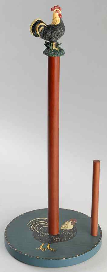 Rooster Wood Paper Towel Holder by Sakura-1