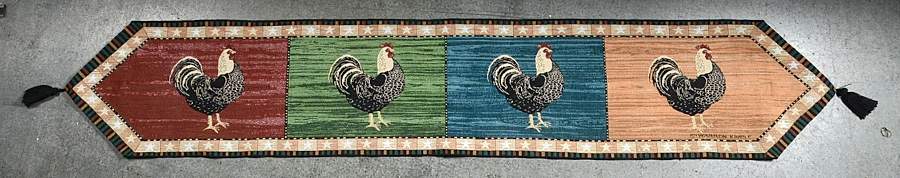 Rooster Cloth Table Runner 12" X 70" by Sakura-1