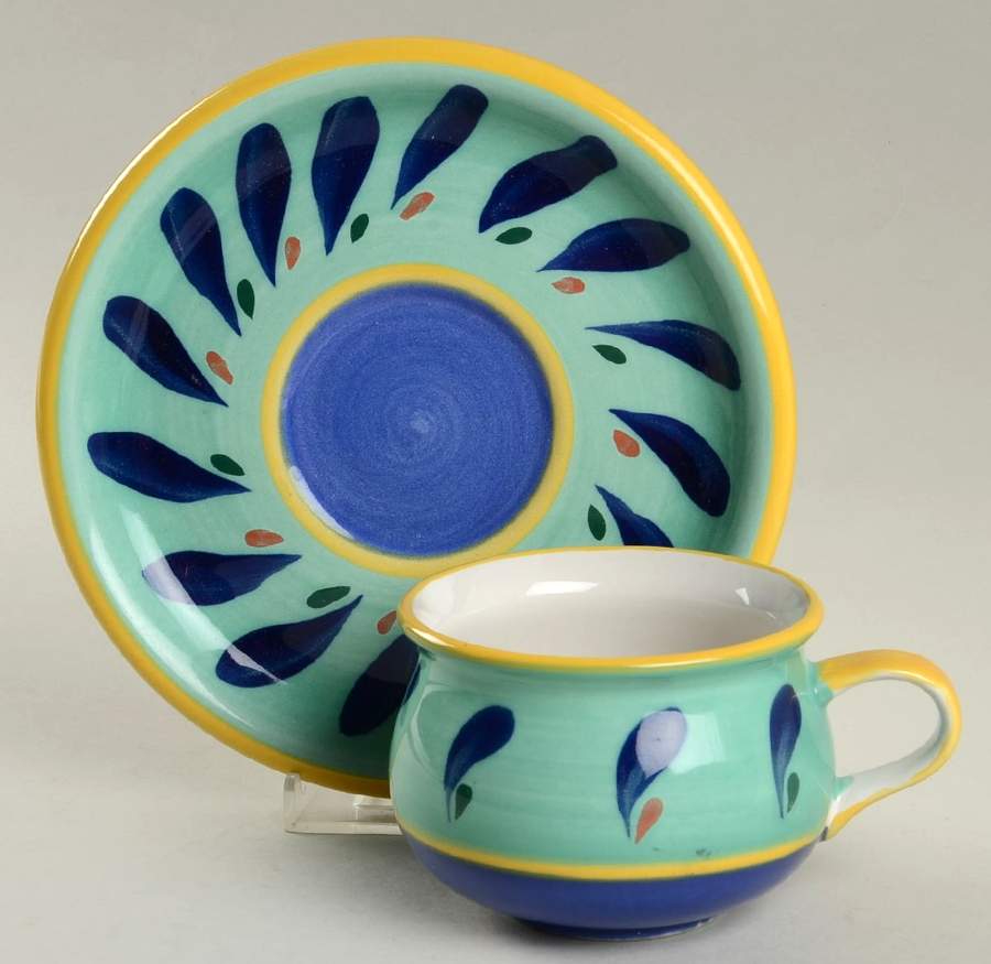 Dew Drop Flat Cup & Saucer Set by Studio Nova-1