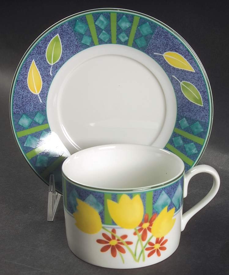 Spring Charm Flat Cup & Saucer Set by Studio Nova-1